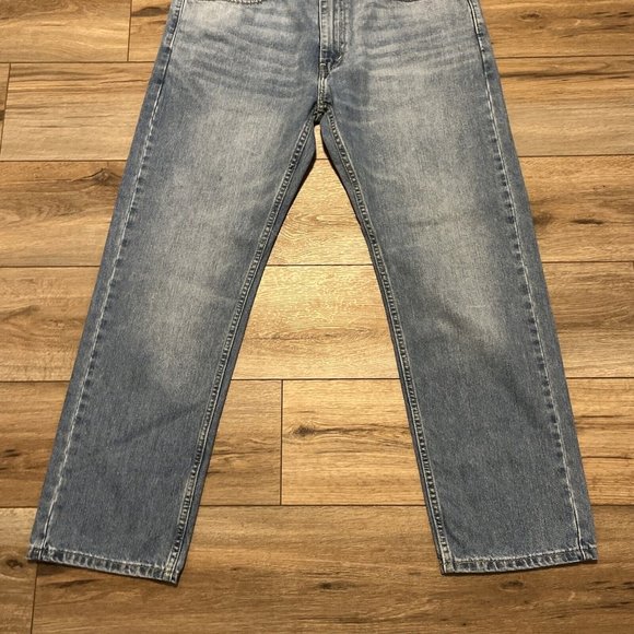 Men's Levis 505 Regular Fit Denim Jeans SZ 36x30 Blue Cotton Light Wash Red Tab - Picture 3 of 12